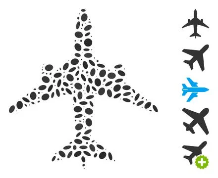 Dotted Collage Jet Plane 스톡 일러스트