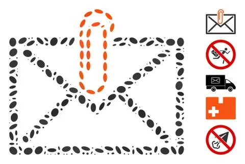 Dotted Collage Mail Attachement Stock Illustration