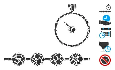 Dotted Collage Marked Time Line Stock Illustration
