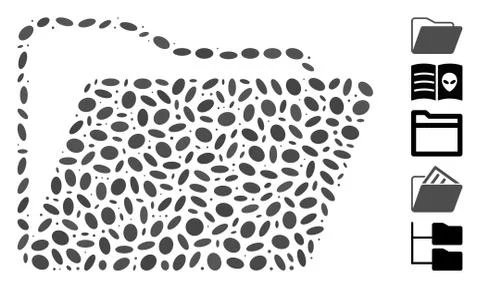 Dotted Collage Open Folder Stock Illustration