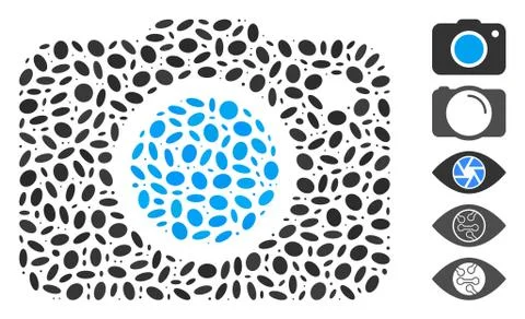 Dotted Collage Photo Camera 스톡 일러스트