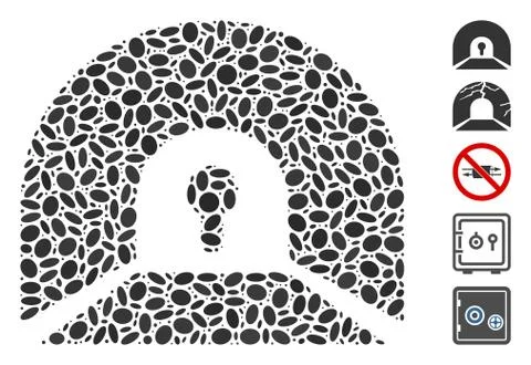 Dotted Collage Private Tunnel Stock Illustration