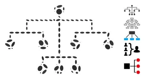 Dotted Collage Script Tree Stock Illustration