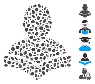 Dotted Collage Student Stock Illustration