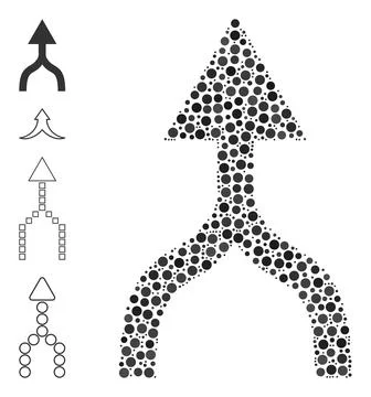 Dotted Combine Arrow Up Composition of Circles with Other Icons Stock Illustration