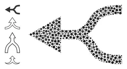 Dotted Combine Arrow Left Collage of Rounded Dots and Other Icons 库存插图