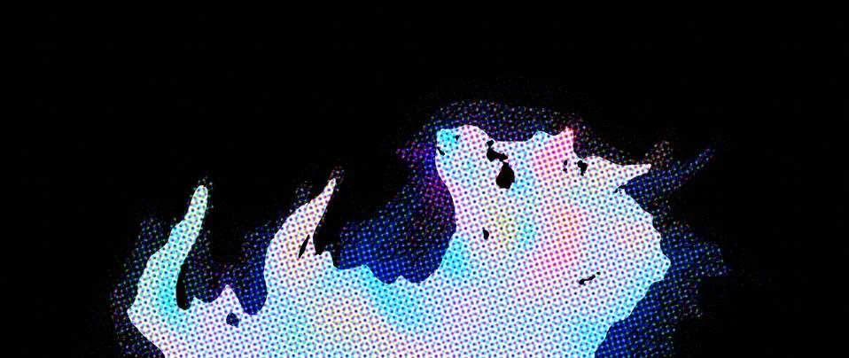 Dotted comics template on black computer generated Stock Illustration