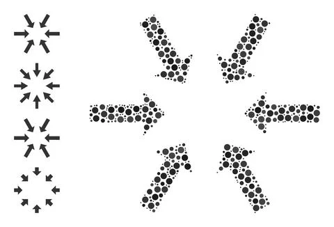 Dotted Compact Arrows Composition of Rounded Dots and Other Icons 스톡 일러스트