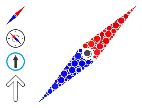 Dotted Compass Arrow Composition of Circles and Bonus Icons イラスト素材