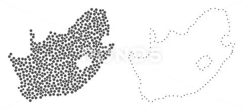 Dotted Contour Map Of South African Republic ~ Clip Art #96653843