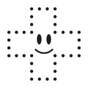 Dotted cross shape for tracing lines for preschool and kindergarten school Stock Illustration