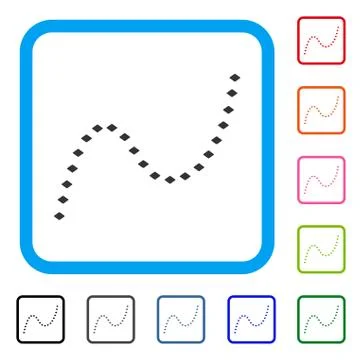 Dotted Curve Framed Icon Ilustración de archivo