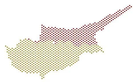 Dotted Cyprus Countries Map Stock Illustration