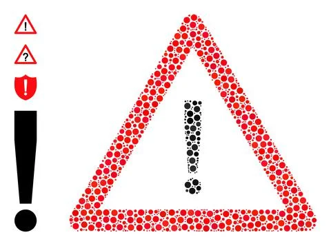 Dotted Danger Warning Collage of Circles and Similar Icons 스톡 일러스트