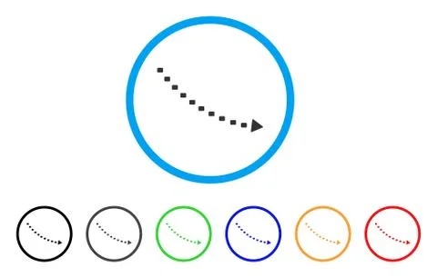 Dotted Decline Trend Rounded Icon Ilustración de archivo