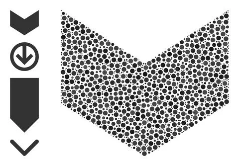 Dotted Direction Down Composition of Circles and Similar Icons Illustrazione stock