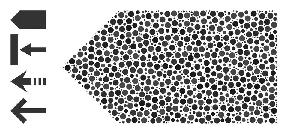 Dotted Direction Left Composition of Circles and Similar Icons Illustrazione stock