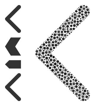 Dotted Direction Left Composition of Round Dots with Bonus Icons Illustrazione stock