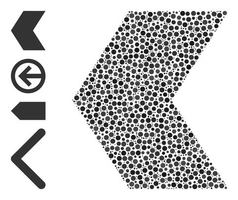 Dotted Direction Left Composition of Rounded Dots with Similar Icons Illustrazione stock