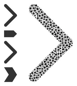Dotted Direction Right Collage of Rounded Dots and Other Icons 스톡 일러스트