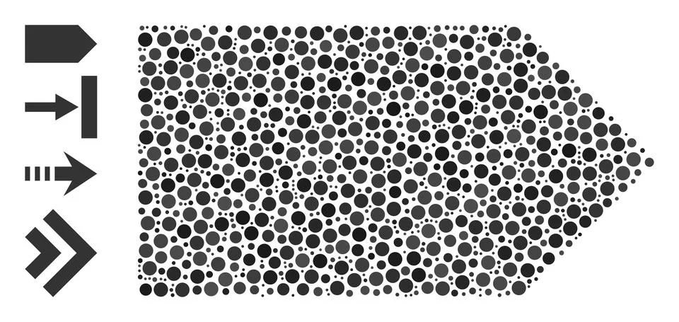 Dotted Direction Right Composition of Rounded Dots with Bonus Icons 스톡 일러스트