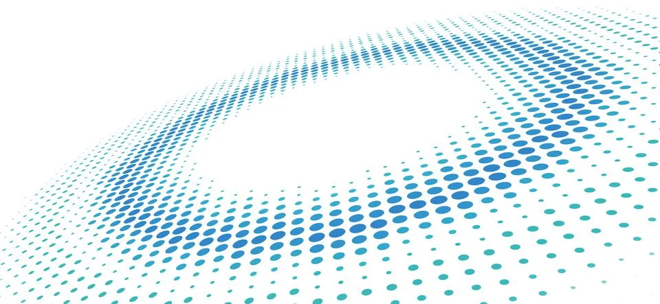 Dotted disc surface in perspective with halftone effect Stock Illustration