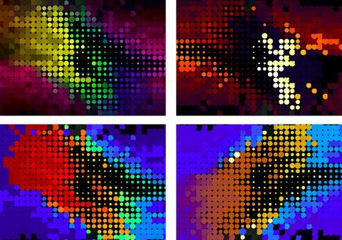 Dotted Disco Background. Colorful Halfdot Stock Illustration