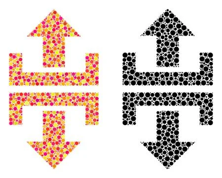 Dotted Divide Vertical Direction Mosaic Icons 스톡 일러스트