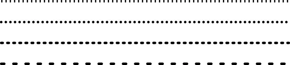 Dotted Divider dashed border divider set vector illustration isolated Illustrazione stock