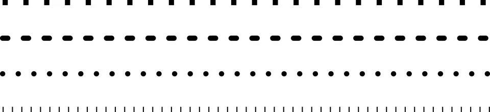 Dotted Divider dashed border divider set vector illustration isolated 스톡 일러스트