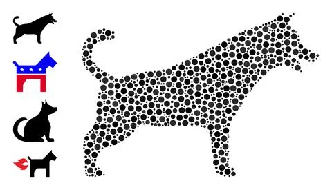 Dotted Dog Composition of Circles and Similar Icons 库存插图