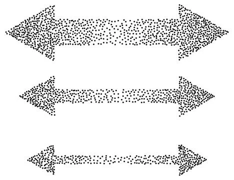 Dotted Double Arrows Set Stockillustratie