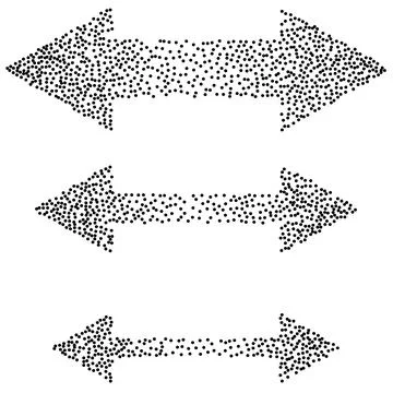 Dotted Double Arrows Set Stock Illustration