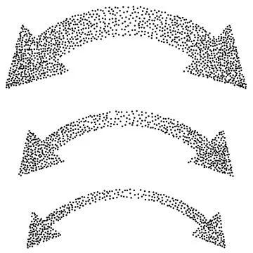 Dotted Double Arrows Set Stock Illustration