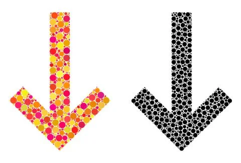 Dotted Down Arrow Mosaic Icons Illustrazione stock