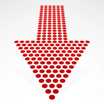 Dotted Down Arrow in Perspective Stock Illustration