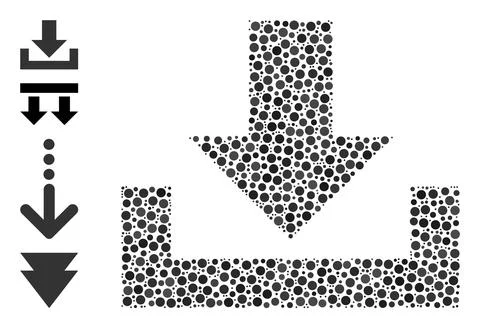 Dotted Downloads Composition of Circles and Other Icons Illustrazione stock