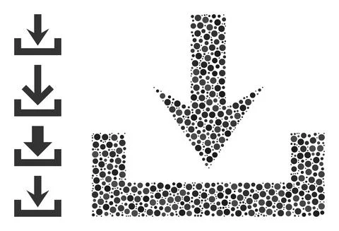 Dotted Downloads Composition of Circles and Bonus Icons Illustrazione stock
