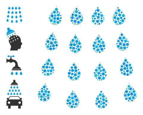 Dotted Drops Composition of Round Dots and Similar Icons 스톡 일러스트