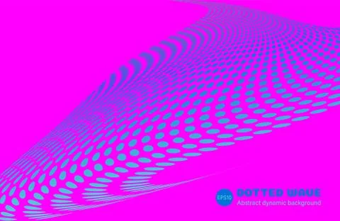 Dotted dynamic waves backdrop in minimalist style Stock Illustration