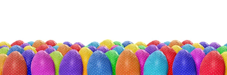 Dotted Easter eggs banner Stock Photos