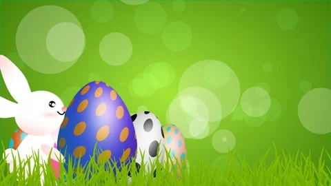 Dotted Eggs, Joyful Rabbit, and Dynamic Circles Spread some Easter cheer Stock Footage 234106085