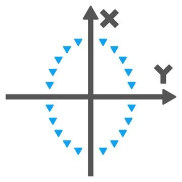 Dotted Ellipse Plot Flat Vector Symbol Ilustración de archivo