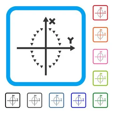 Dotted Ellipse Plot Framed Icon Ilustración de archivo