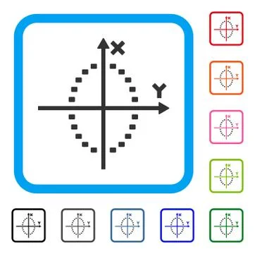 Dotted Ellipse Plot Framed Icon Ilustración de archivo