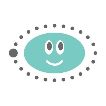 Dotted ellipse shape for tracing lines for preschool and kindergarten school Stock Illustration