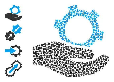 Dotted Engineering Service Composition of Rounded Dots with Other Icons Illustrazione stock
