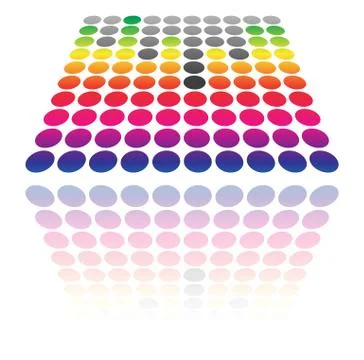 Dotted EQ, equalizer graphics. (Transparent reflection, vector) Stock Illustration