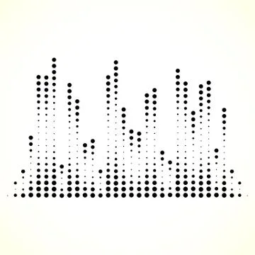 Dotted equaliser (equalizer, EQ) lines. Vertical dots. Stock Illustration