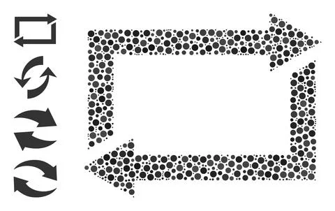 Dotted Exchange Arrows Collage of Round Dots and Bonus Icons Stock Illustration